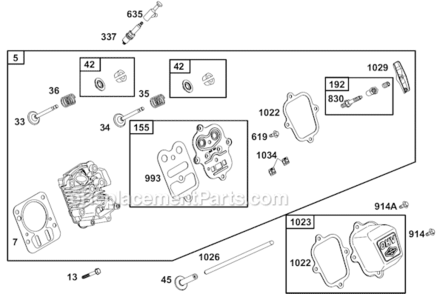 Page C Diagram and Parts List for 124432 8001 Briggs and Stratton Engine